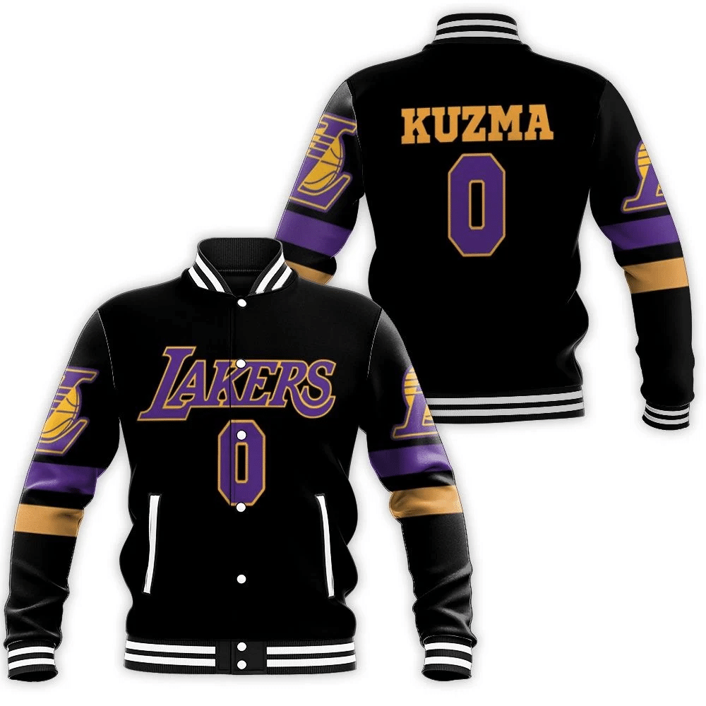 0 Kyle Kuzma Lakers Jersey Inspired Style Baseball Jacket for Men Women