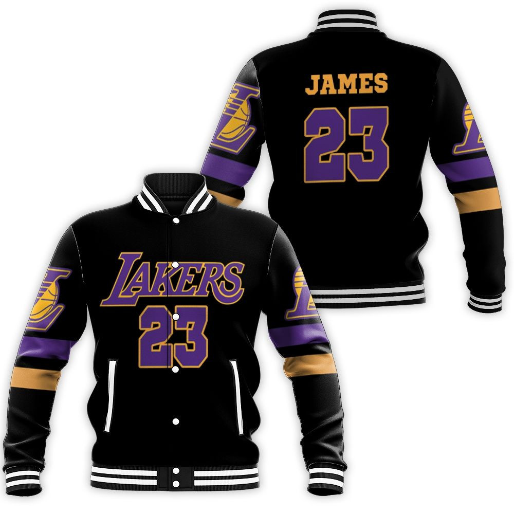 23 Lebron James Lakers Jersey Inspired Style Baseball Jacket for Men Women