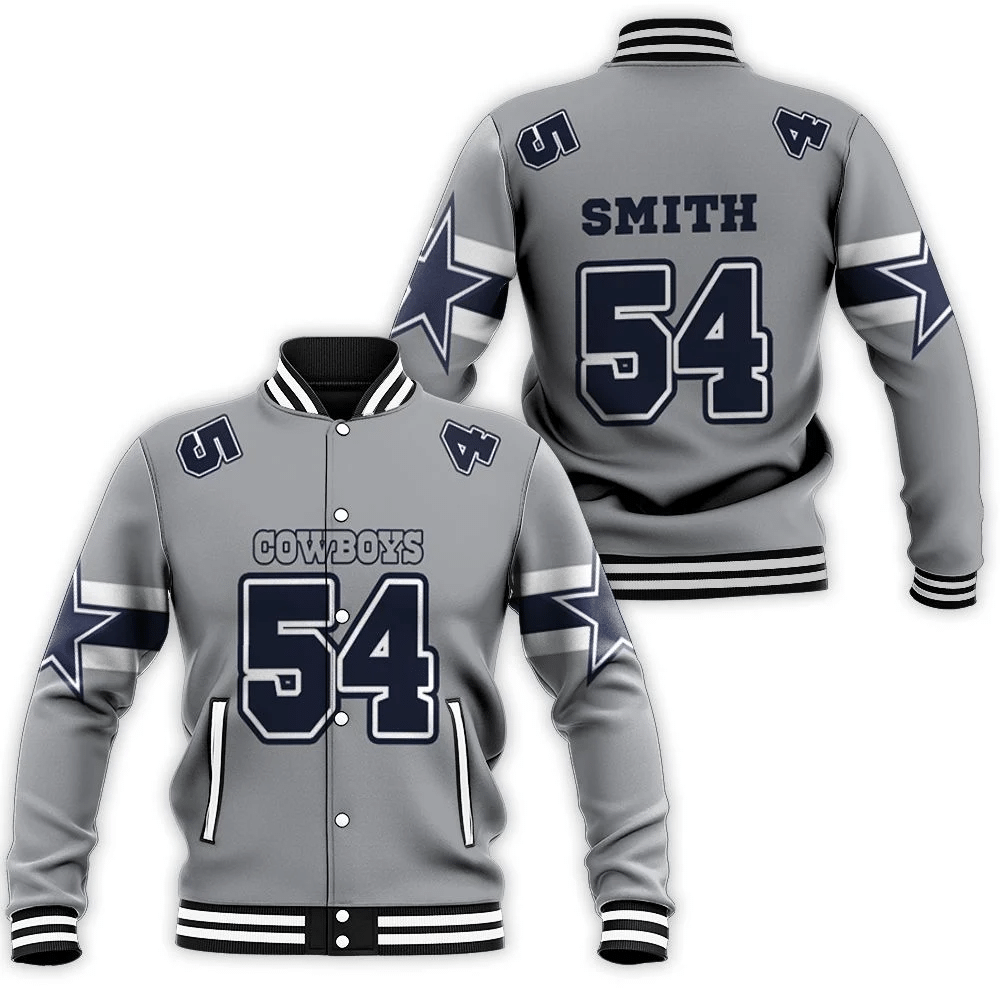54 Jaylon Smith Cowboys Jersey Inspired Style Baseball Jacket for Men Women