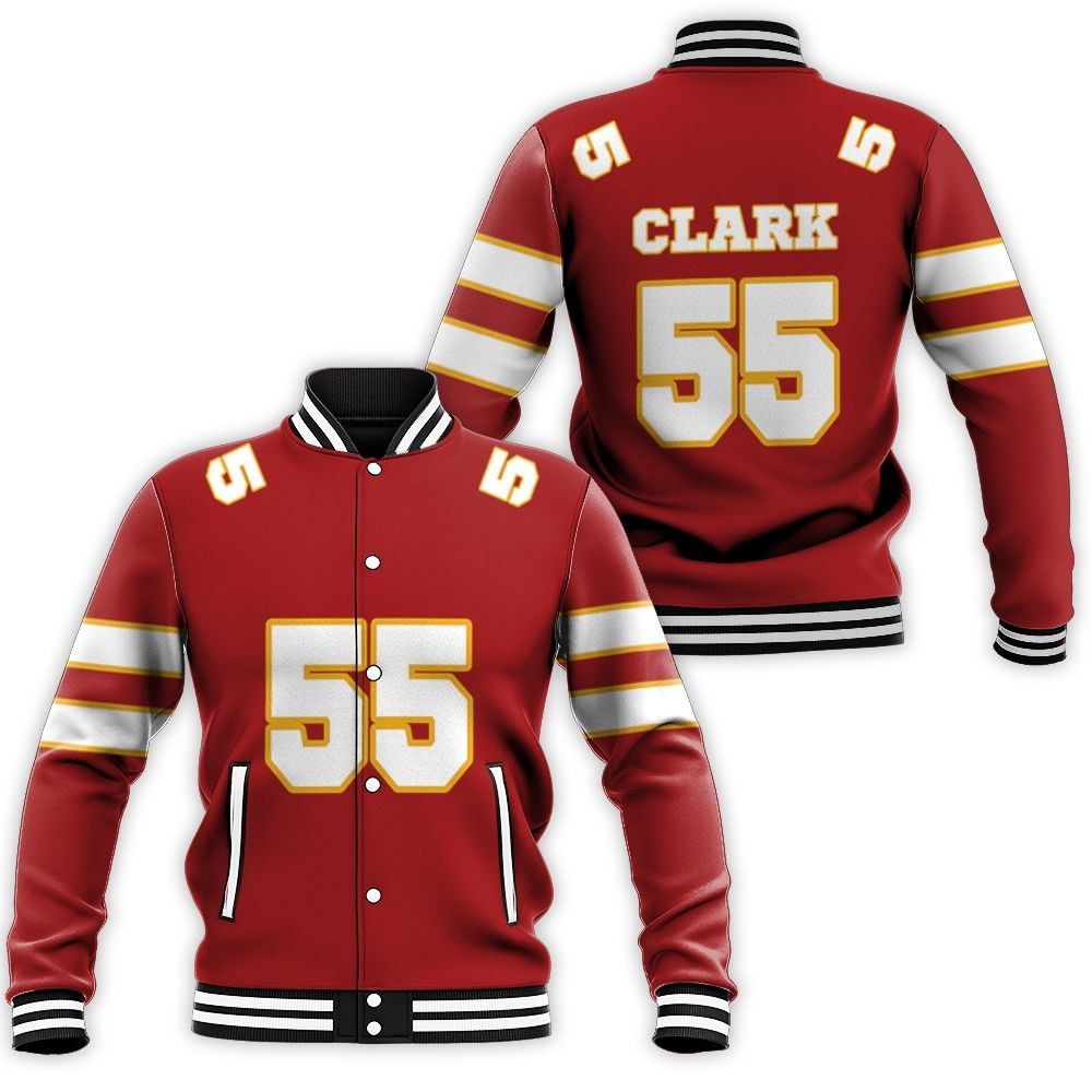 55 Frank Clark Kannas City Jersey Inspired Style Baseball Jacket for Men Women
