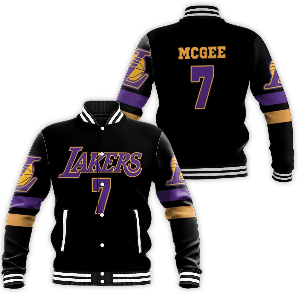 7 Javale Mcgee Lakers Jersey Inspired Style Baseball Jacket for Men Women