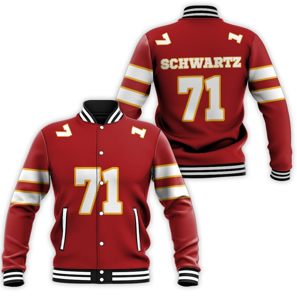 71 Mitchell Schwartz Kannas City Jersey Inspired Style Baseball Jacket for Men Women