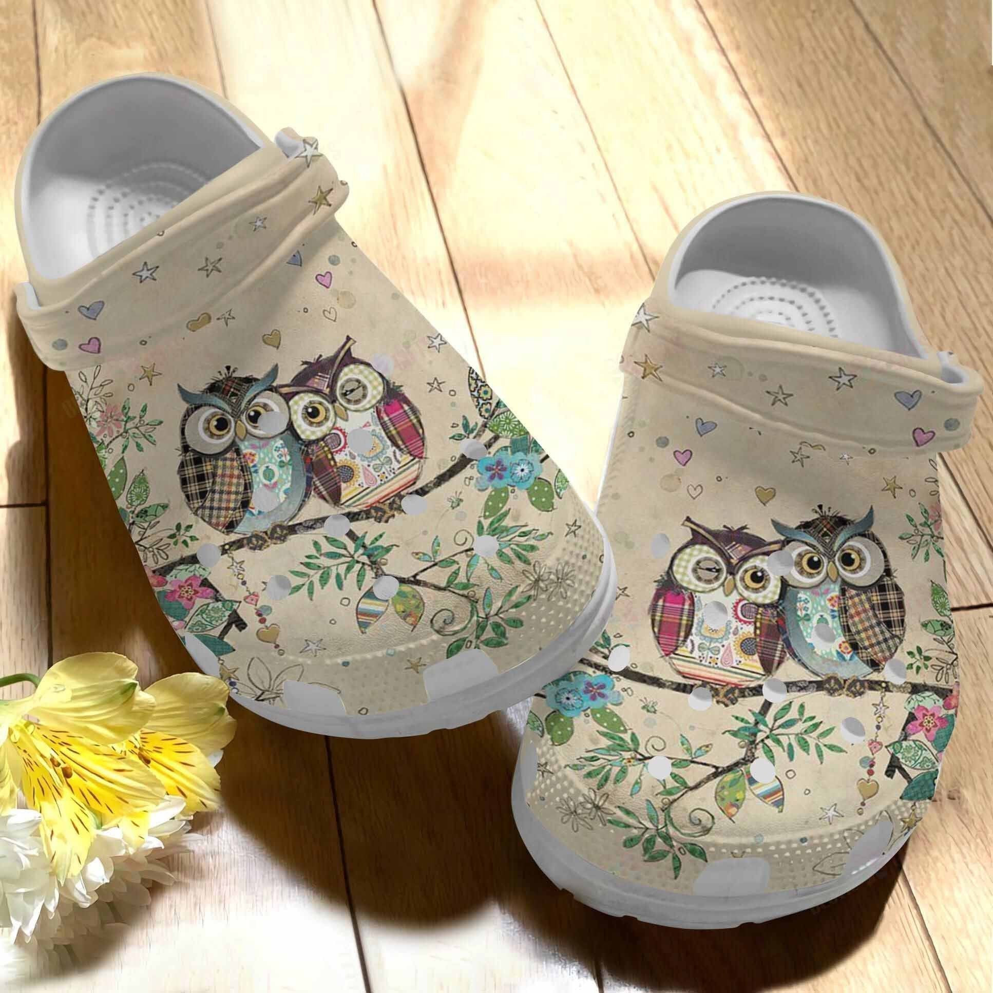 A Cute Owl Couple Clogs Crocs Shoes Gifts For Birthday Thanksgiving Christmas