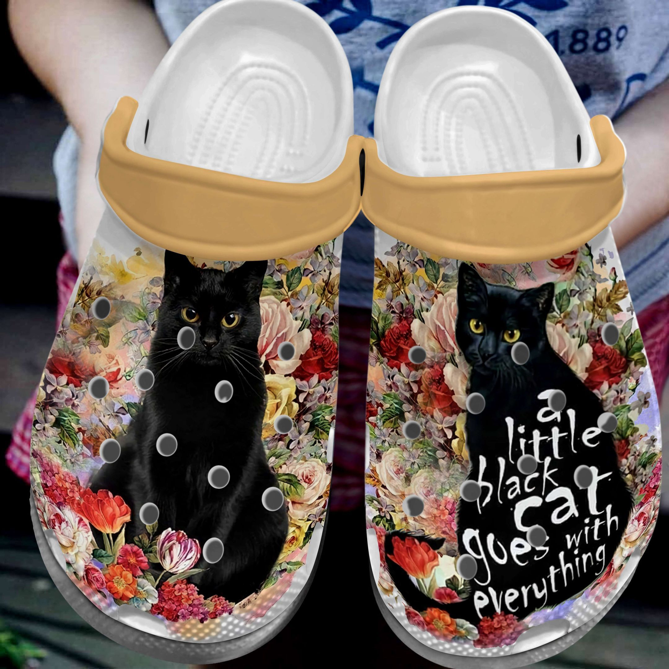 A Little Black Cat Goes With Everything Shoes Crocs Flower Cat Crocbland Clog For Cat Lovers
