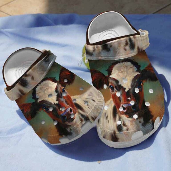 A Realistic Cow Cattle Clogs Crocs Shoes