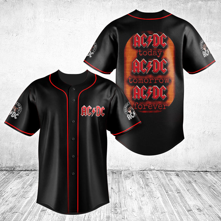 AC/DC Today Tomorrow And Forever Baseball Jersey, Unisex Baseball Jersey for Men Women