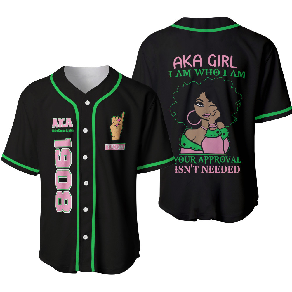 AKA Girl Custom Name Baseball Jersey