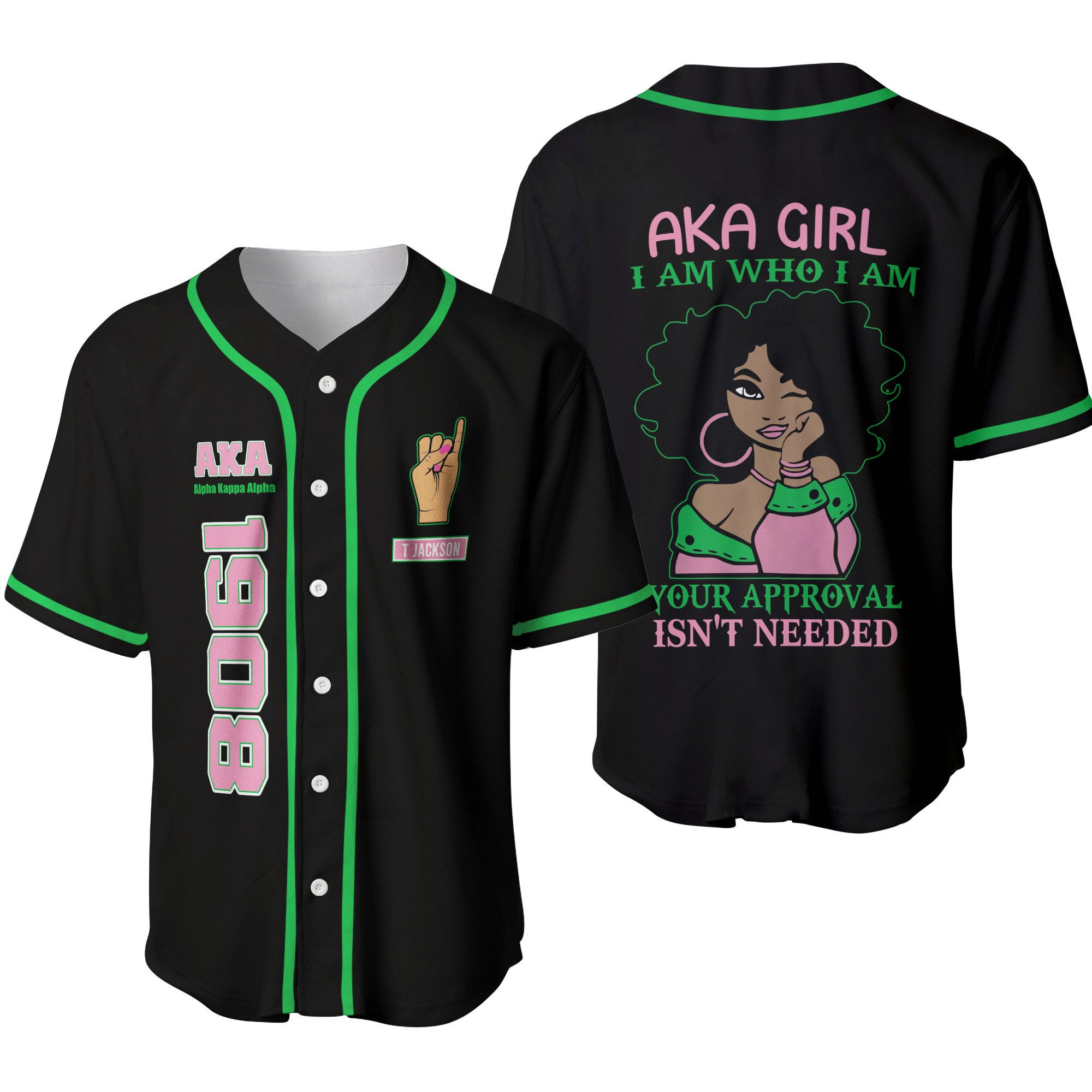 AKA Girl Personalized Baseball Jersey