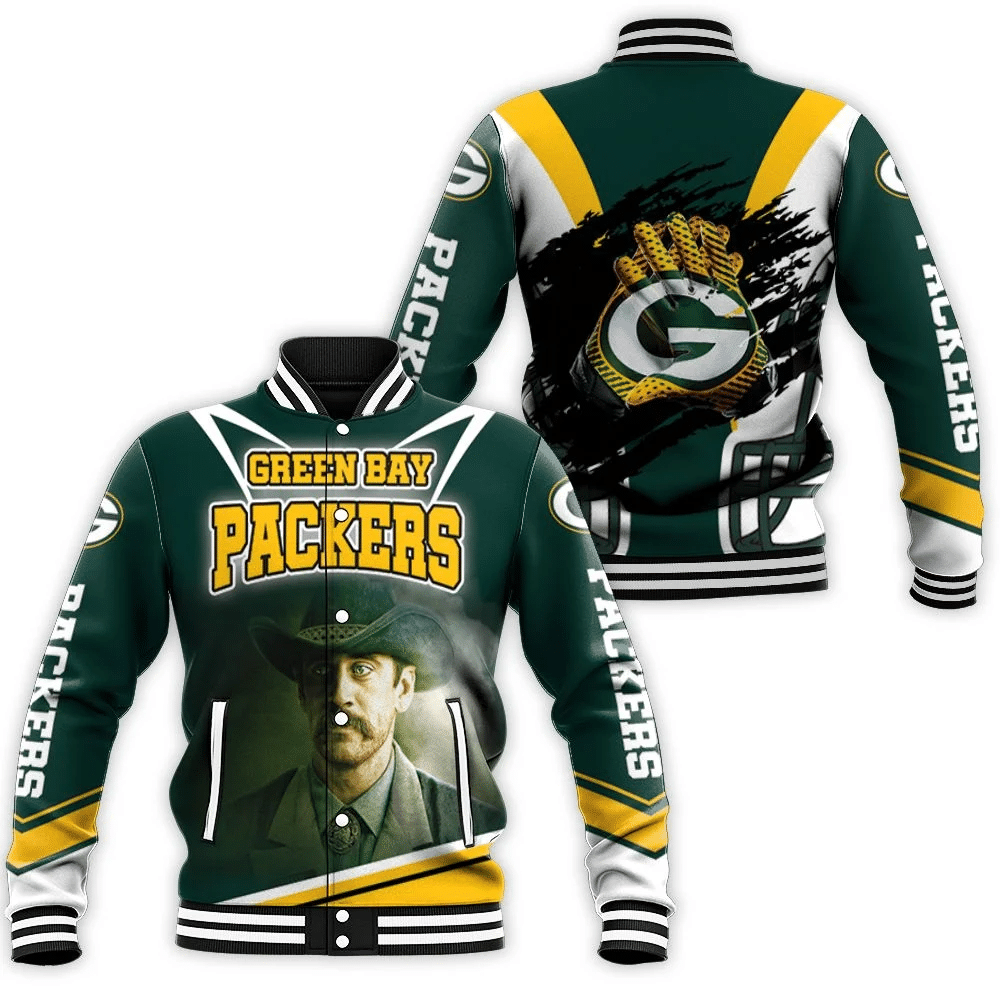 Aaron Rodgers Green Bay Packers For Fans Baseball Jacket for Men Women