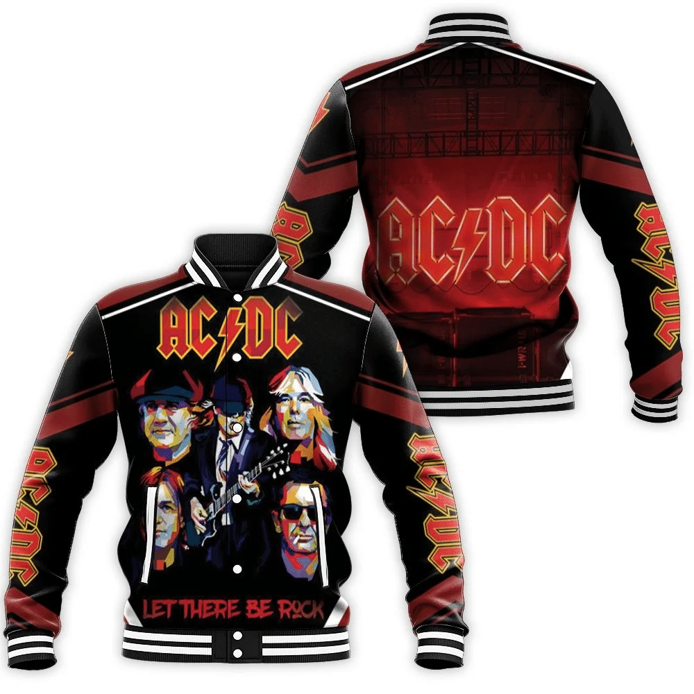 Acdc Angus Young Let There Be Rock Popart Baseball Jacket for Men Women