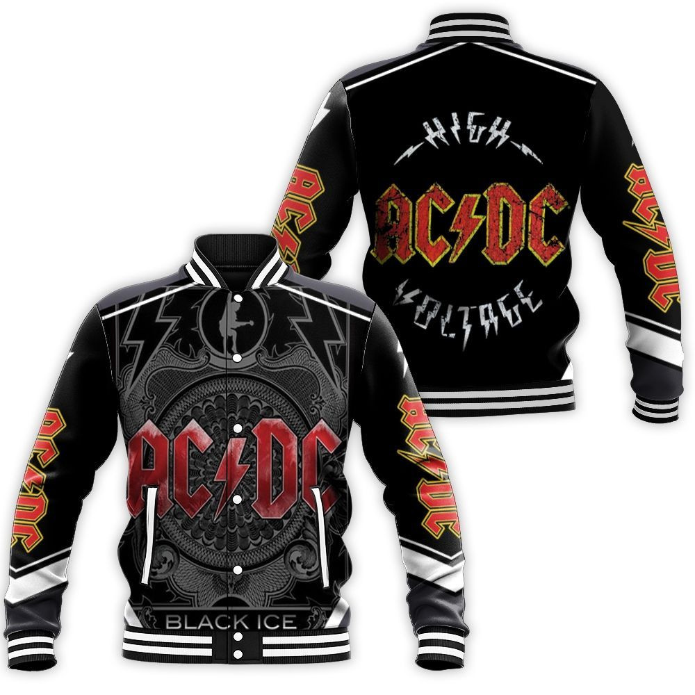 Acdc Black Ice Tour Baseball Jacket for Men Women