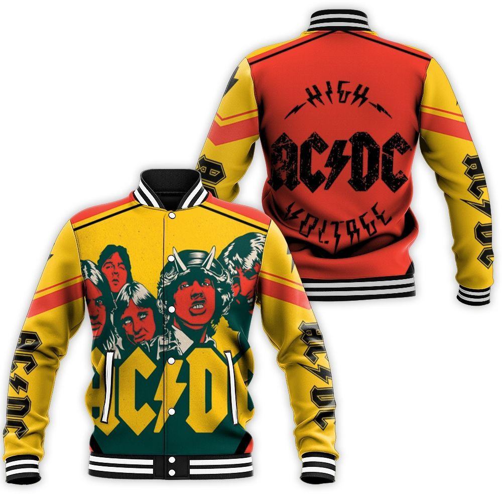 Acdc Demon Red Yellow Baseball Jacket for Men Women