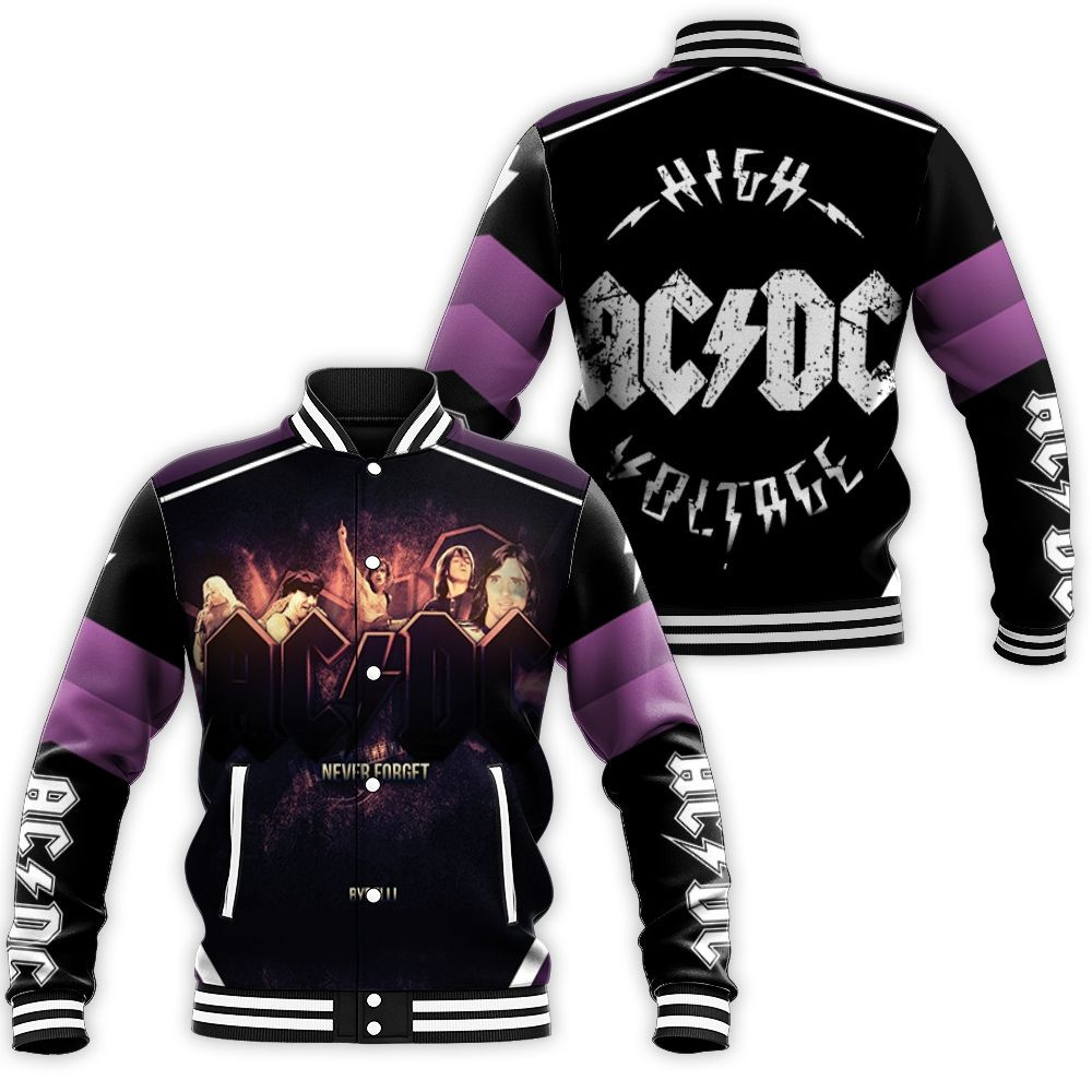 Acdc Never Forget Baseball Jacket for Men Women