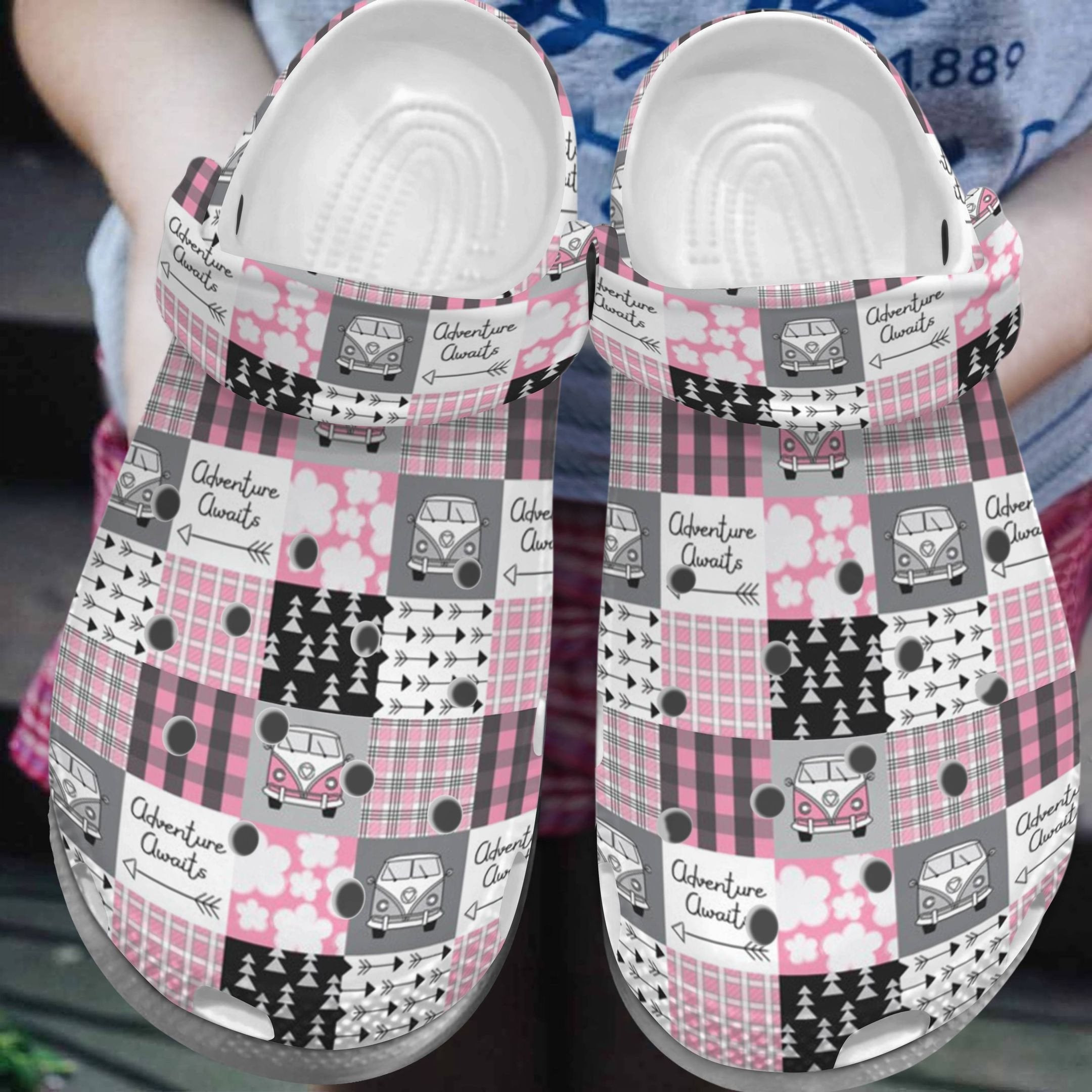 Adventure Awaits Custom Crocs Shoes Clogs - Lovely Bus Outdoor Shoe Birthday Gift For Women Girl