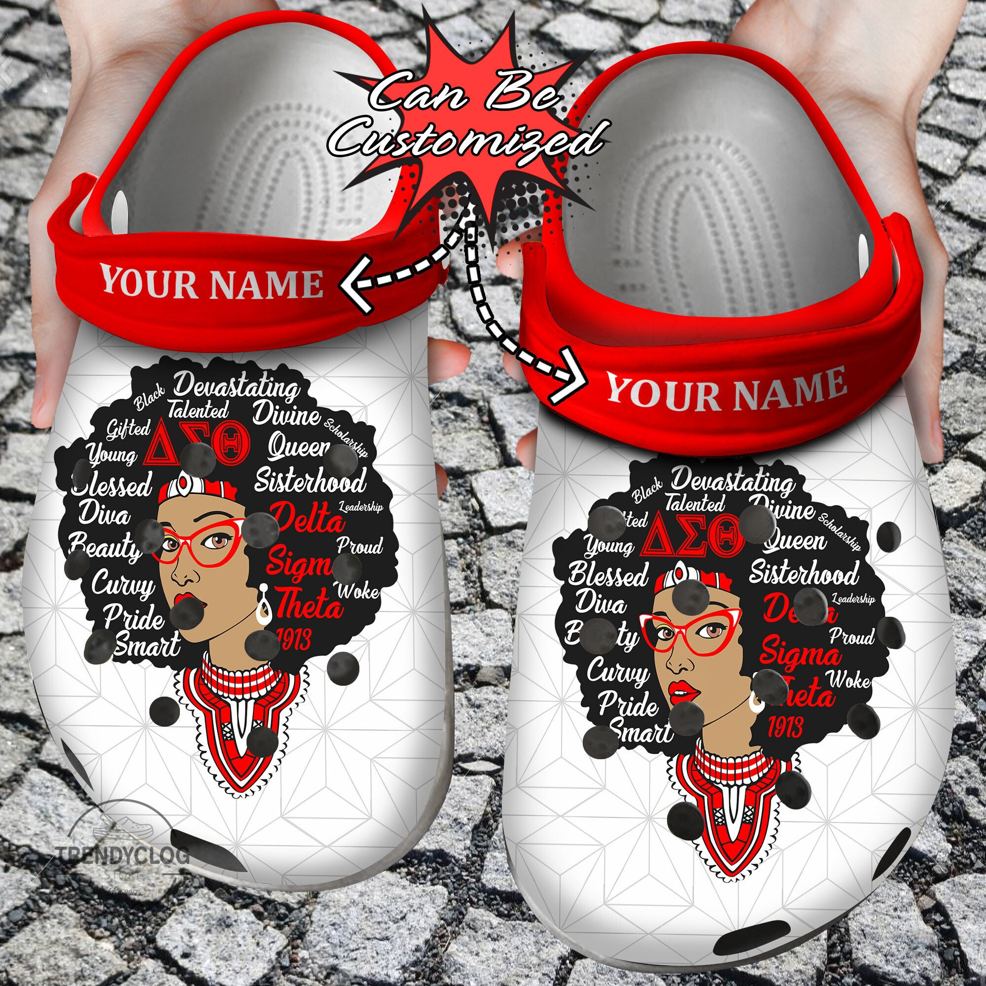 African American Crocs Personalized Delta Sigma Theta Queen Clog Shoes