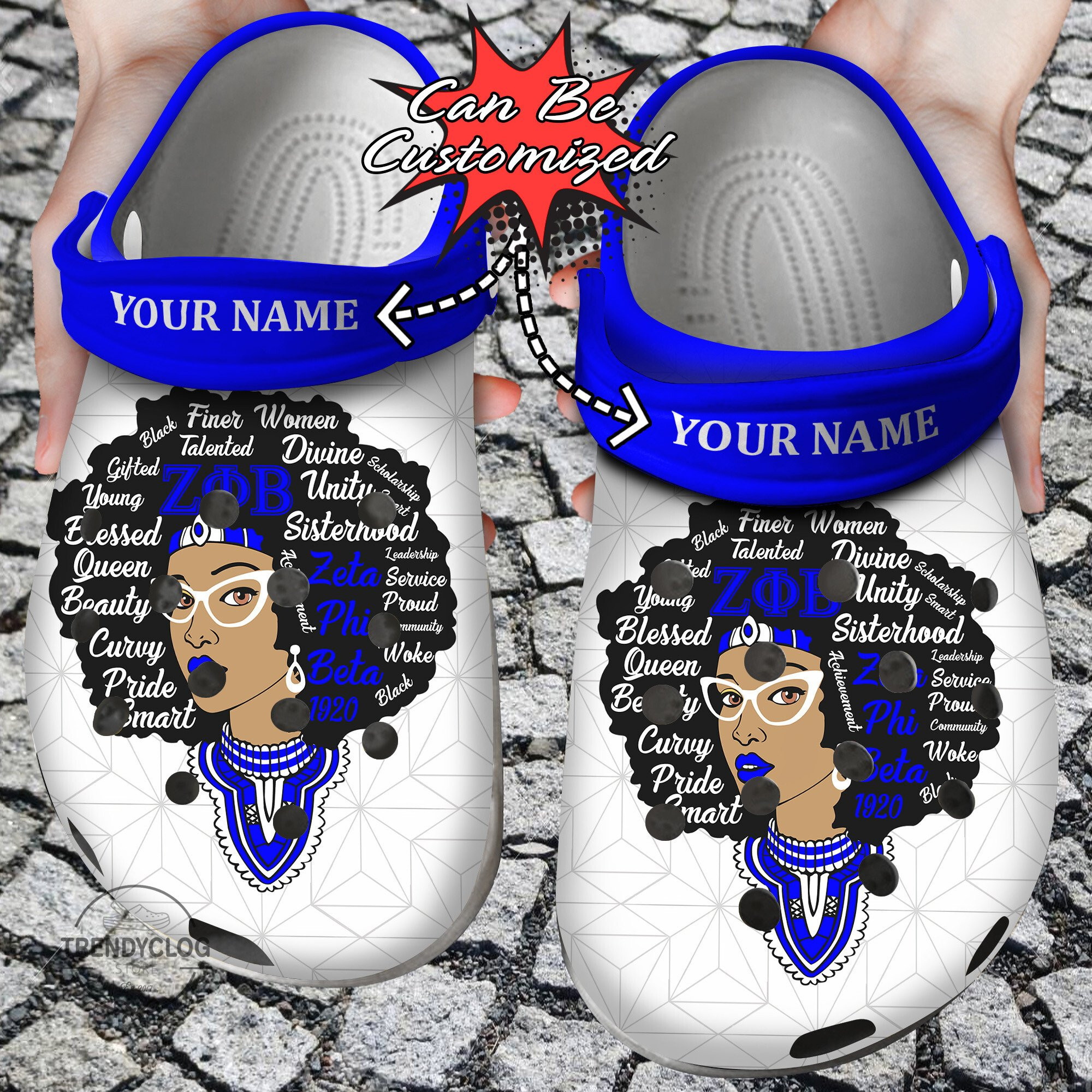 African American Crocs Personalized Zeta Phi Beta Queen Clog Shoes