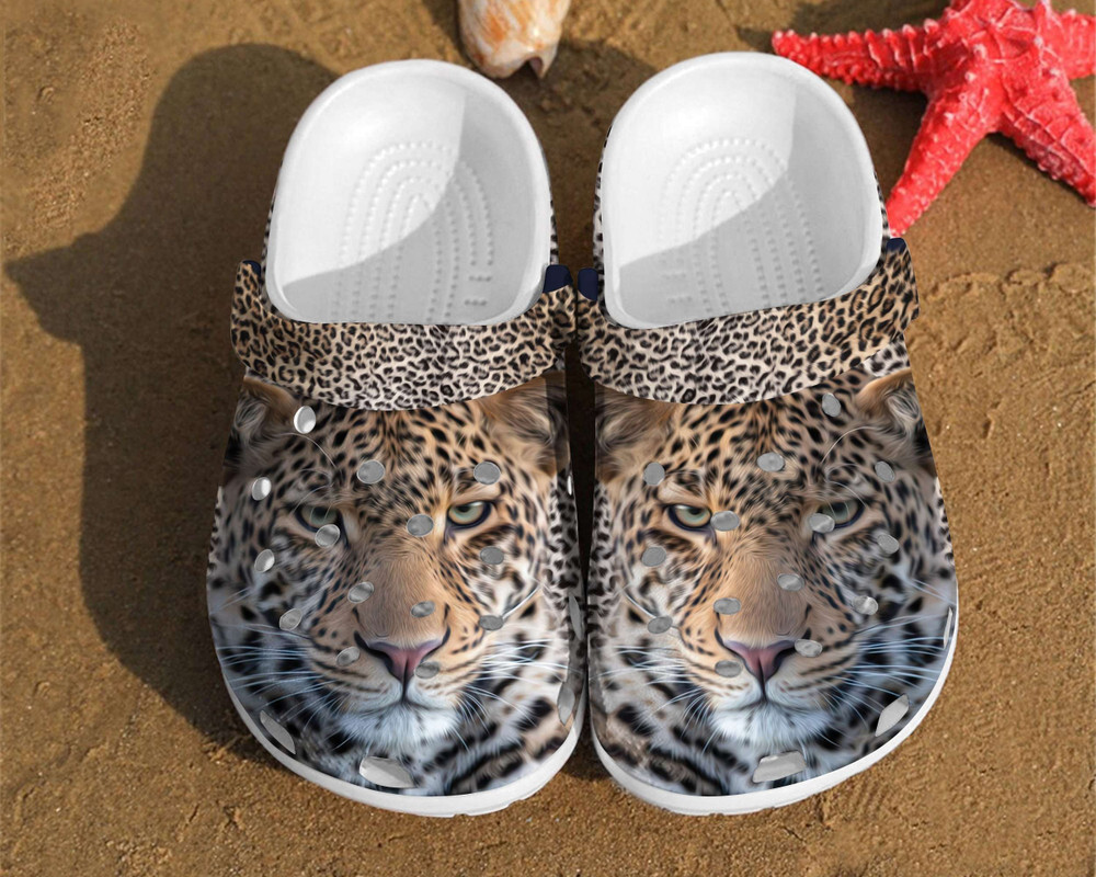 African Leopard Rubber Crocs Clog Shoes Comfy Footwear