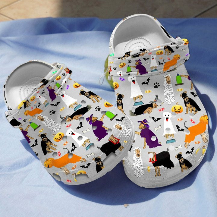 Airedale Terrier Halloween Shoes Clog Cartoon Crocs Crocbland Gift For Boy Girl