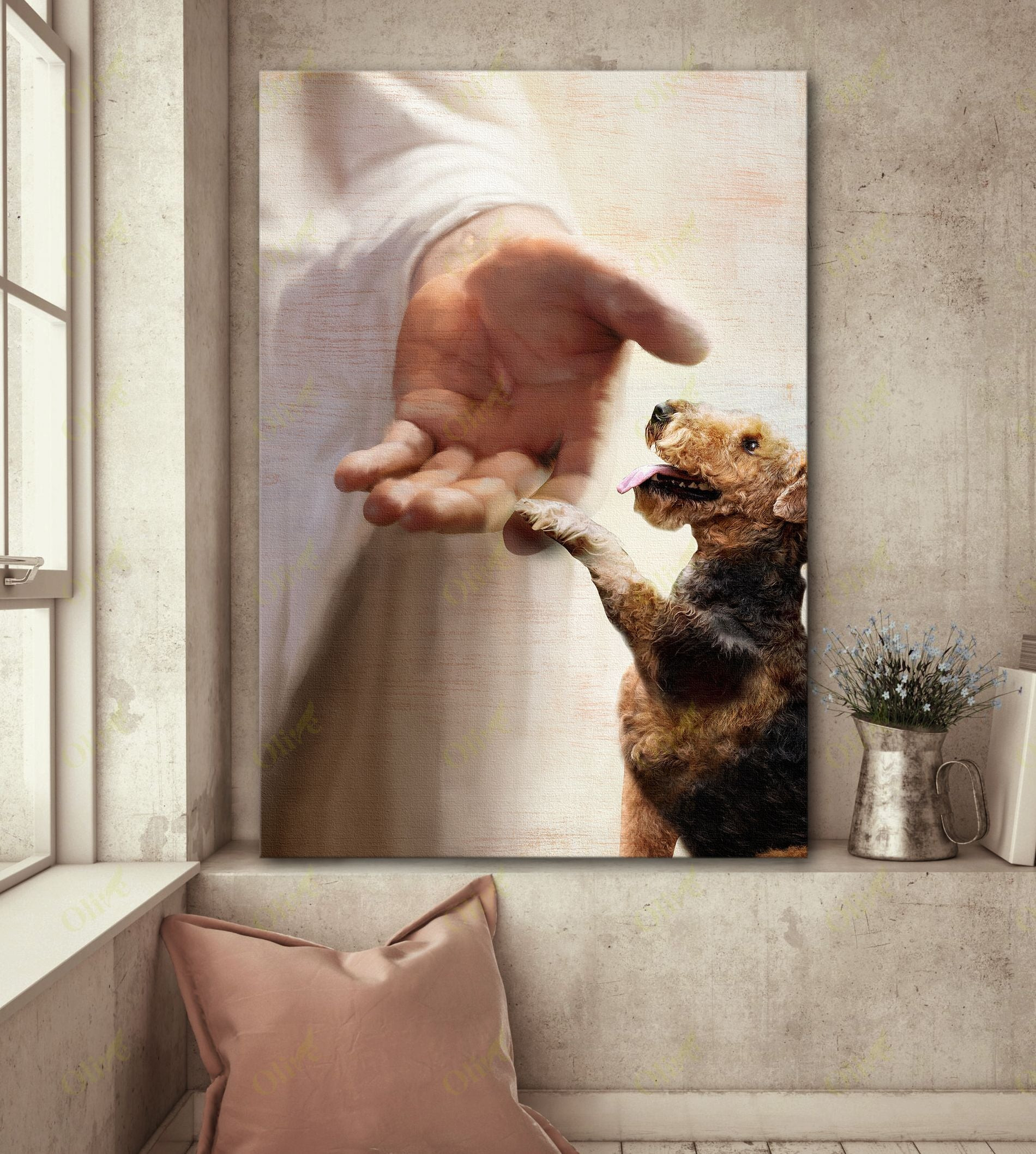 Airedale Terrier - Take My Hand Poster And Canvas Art Wall Decor