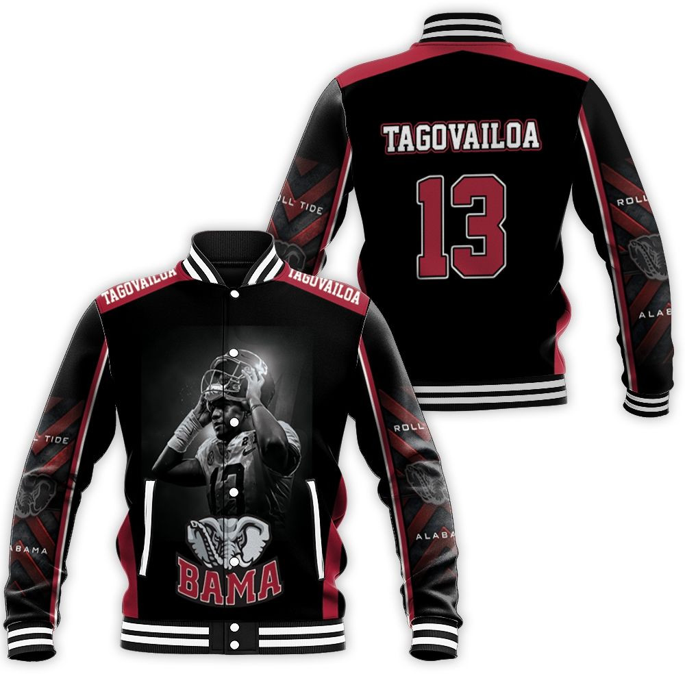 Alabama Crimson Tide 13 Tua Tagovailoa Baseball Jacket for Men Women