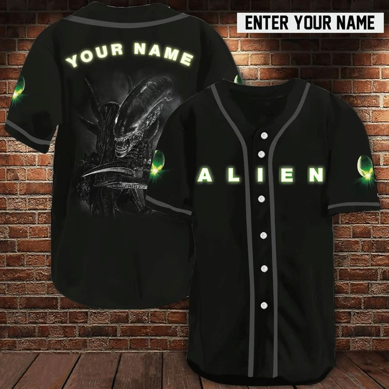 Alien Dragon Custon Name Baseball Jersey, Unisex Jersey Shirt for Men Women