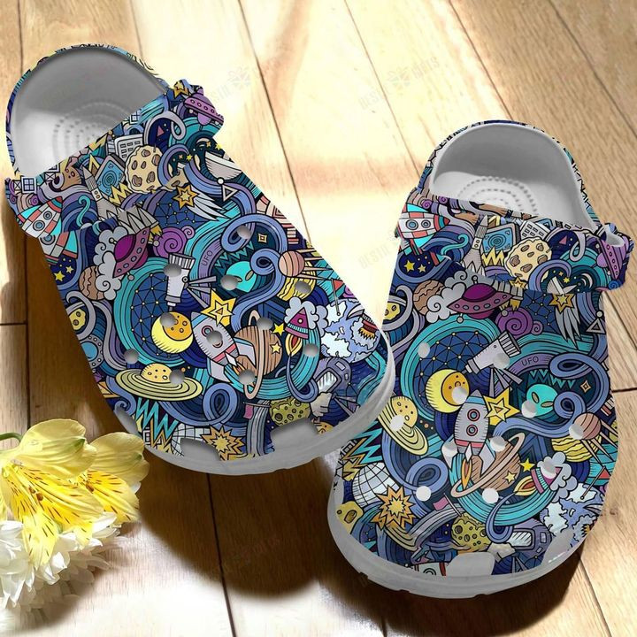 Alien Space Crocs Classic Clogs Shoes