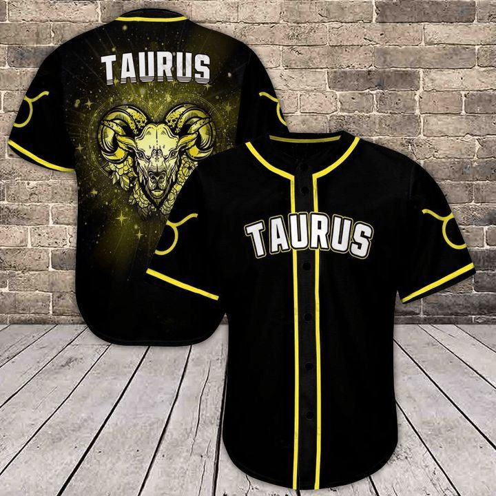 Amazing Scorpio Taurus Yellow Galaxy Personalized 3d Baseball Jersey, Unisex Jersey Shirt for Men Women