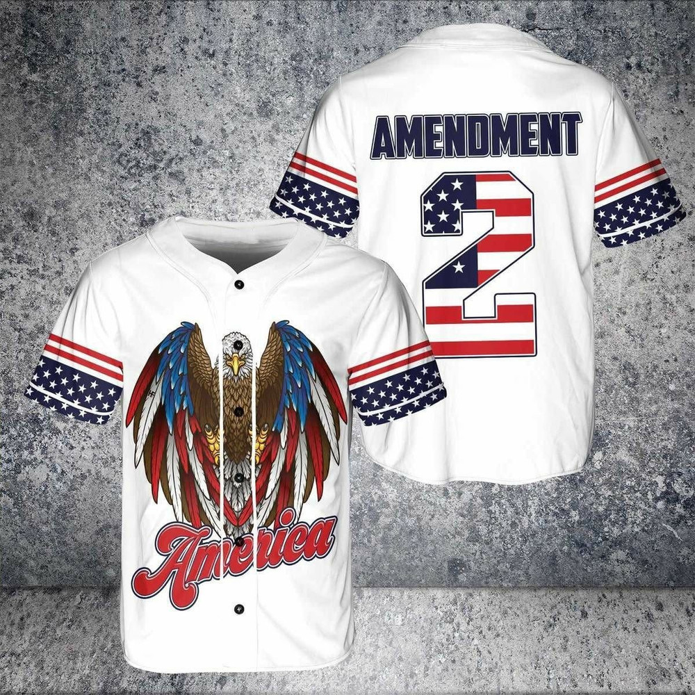 America 2nd Amendment Eagle Baseball Jersey