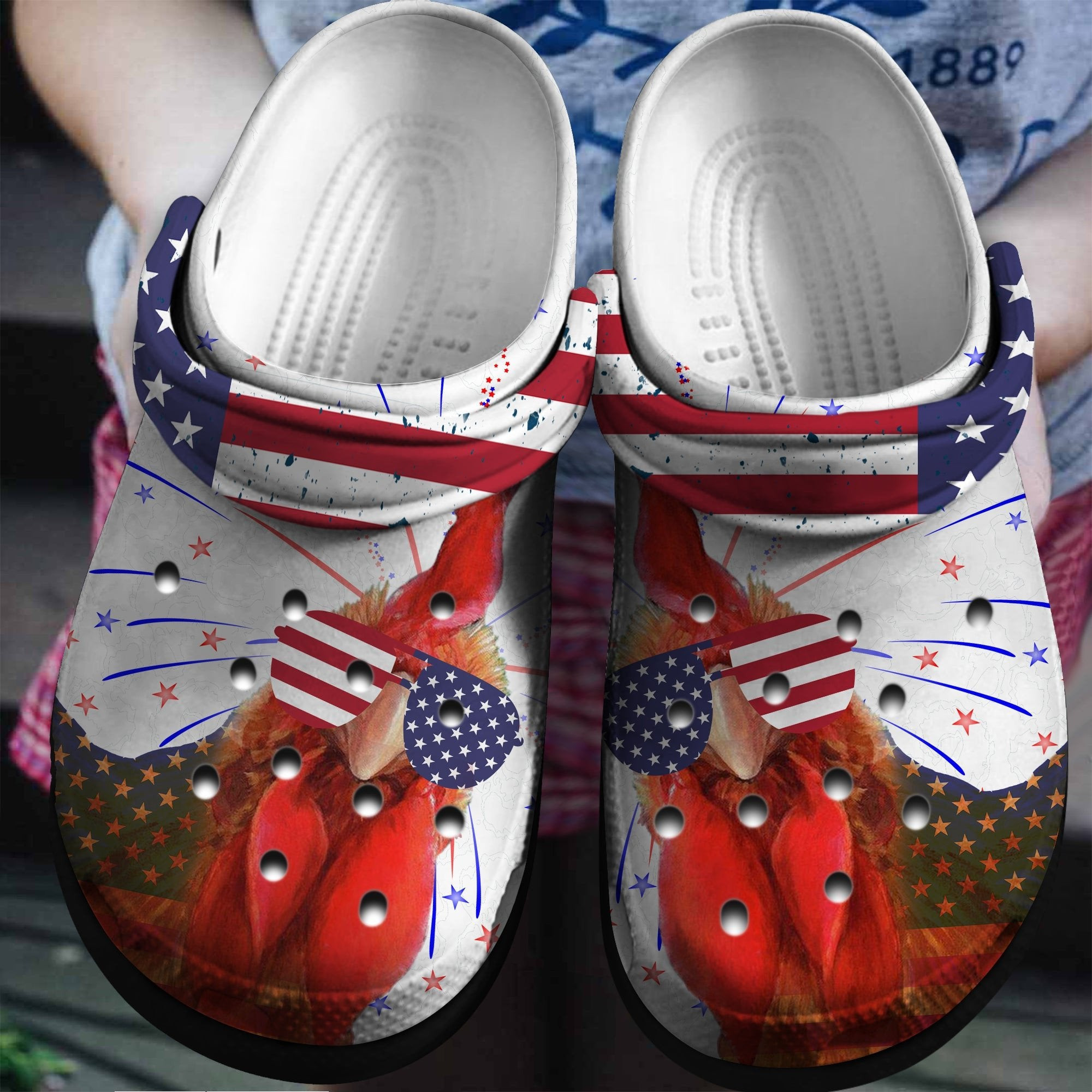 America Chicken Personalized Shoes Crocs Clogs Gifts For Independence Day