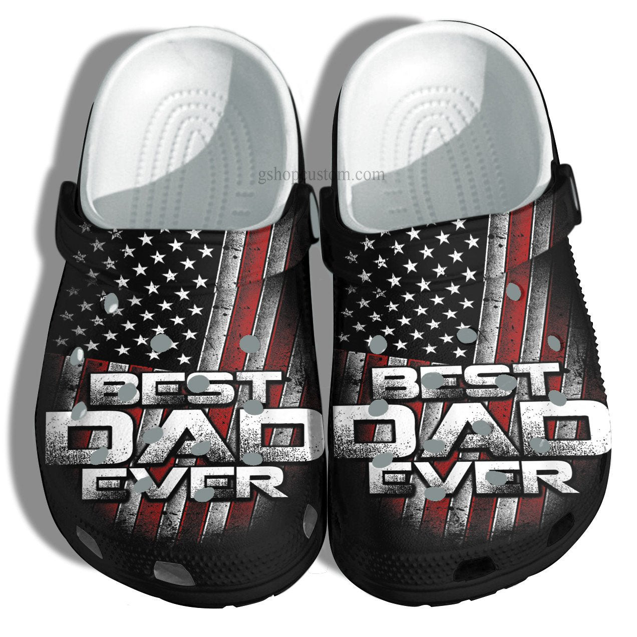 America Flag Best Dad Ever Vintage Croc Shoes Gift Husband Father Day- Usa Flag 4Th Of July Grandpa Crocs Shoes Customize