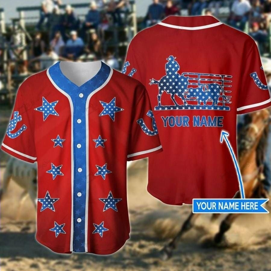 America Ranch Sorting Red Custom Name Baseball Jersey