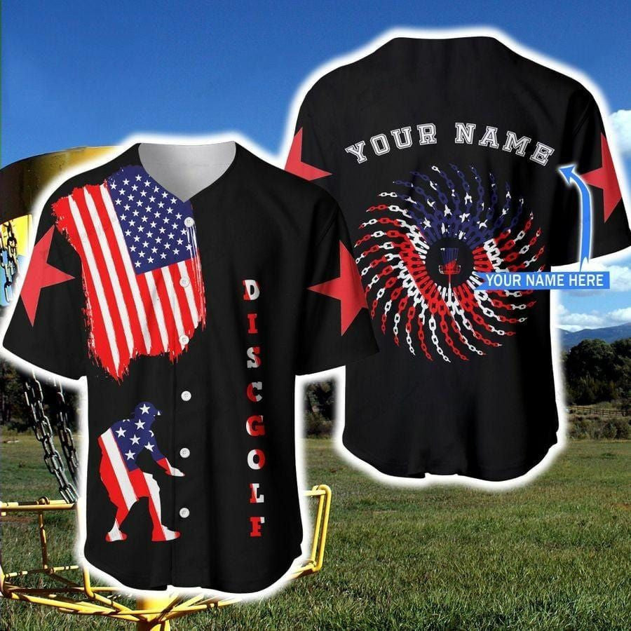 American Disc Golf Chain Star Personalized Baseball Jersey