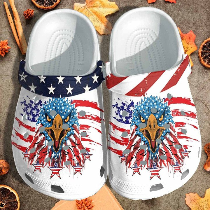 American Eagle Skin Custom Crocs Classic Clogs Shoes USA Flag th July Outdoor Crocs Classic Clogs Shoes Gift For Men Women