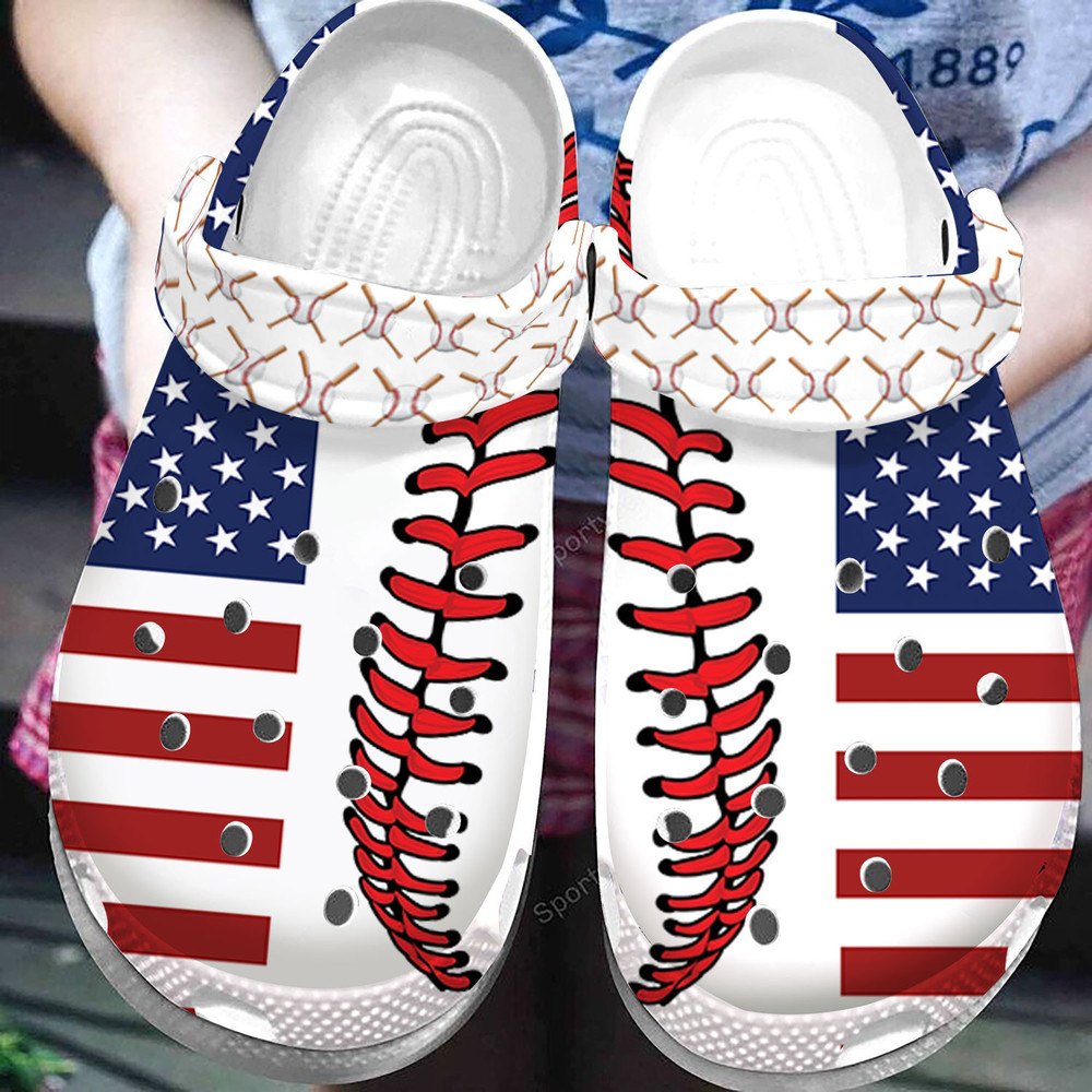 American Flag Baseball Clogs Shoes