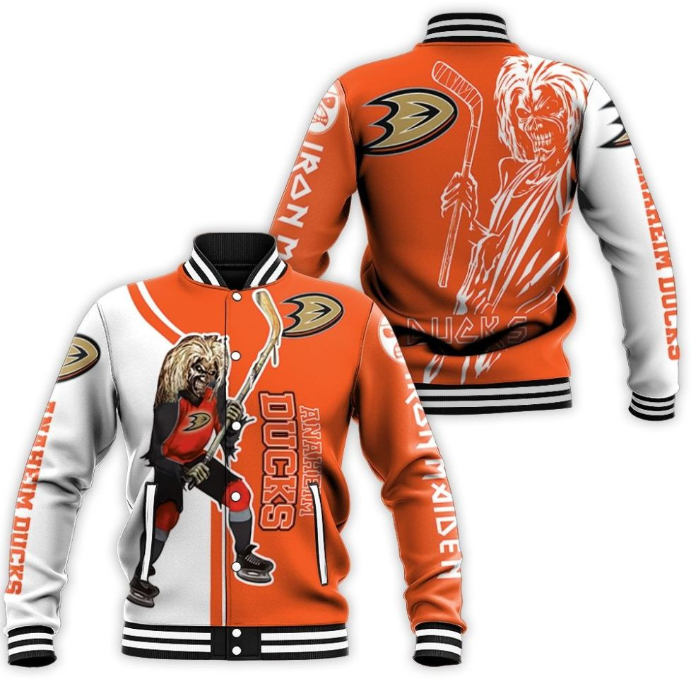 Anaheim Ducks And Zombie For Fans Baseball Jacket for Men Women