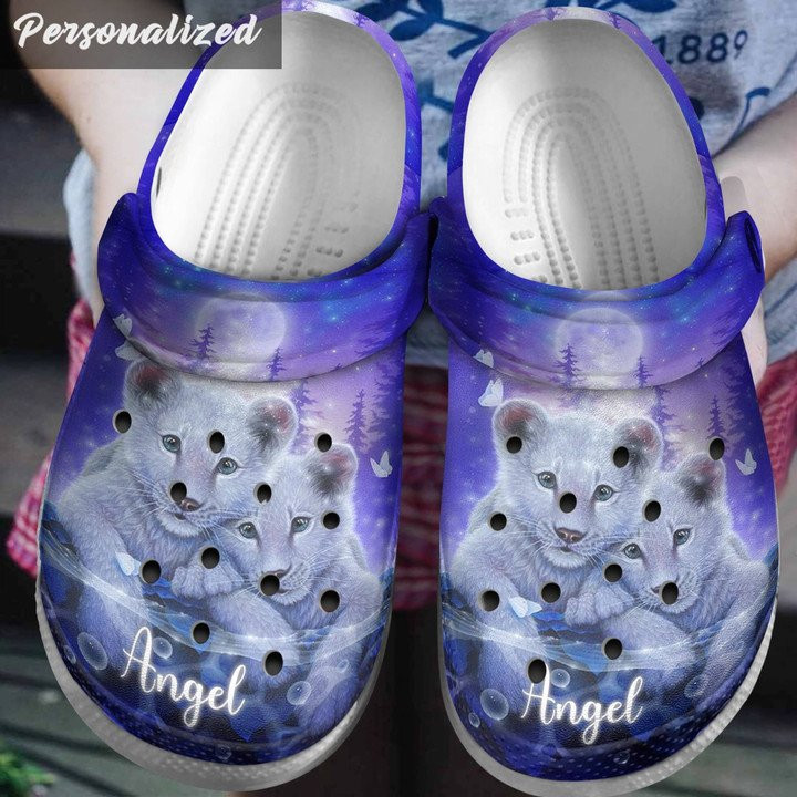 Angel Lion Custom Crocs Classic Clogs Shoes For Men Women Under The Moon Outdoor Shoe
