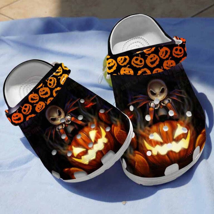 Angry Pumpkin Clogs Crocs Shoes Halloween