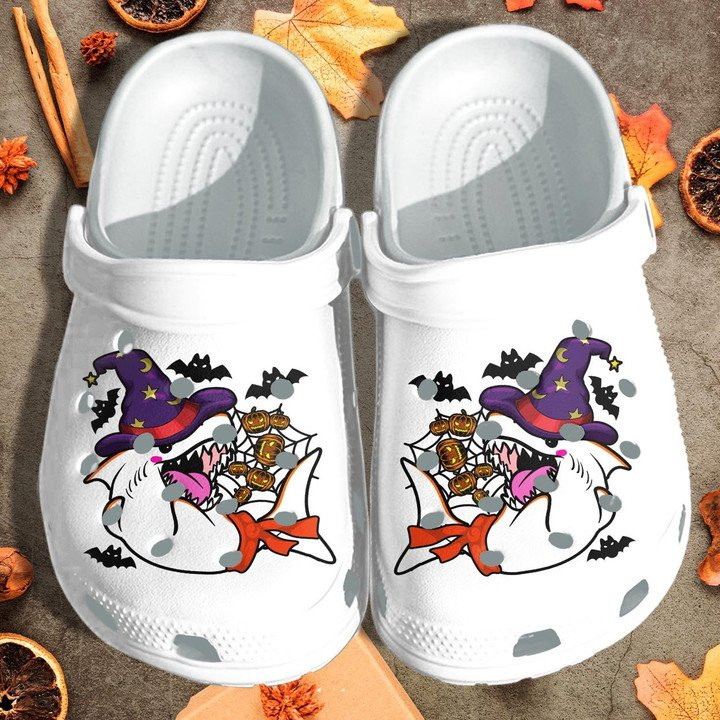 Angry Shark Witch Shoes Happy Halloween Crocs Clog