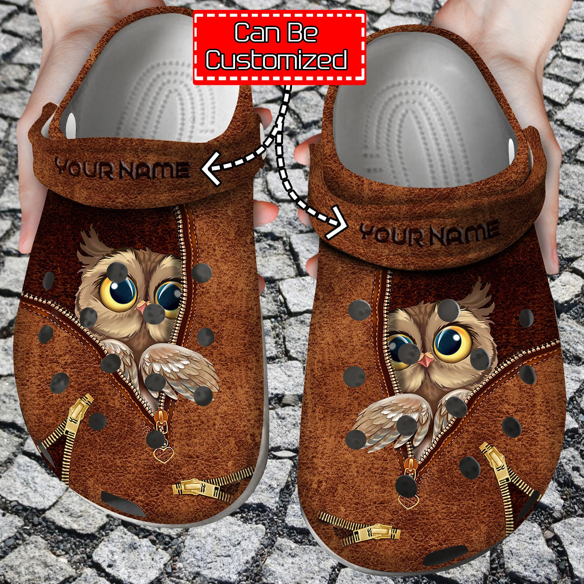 Animal Crocs Owl Zipper Clog Shoes