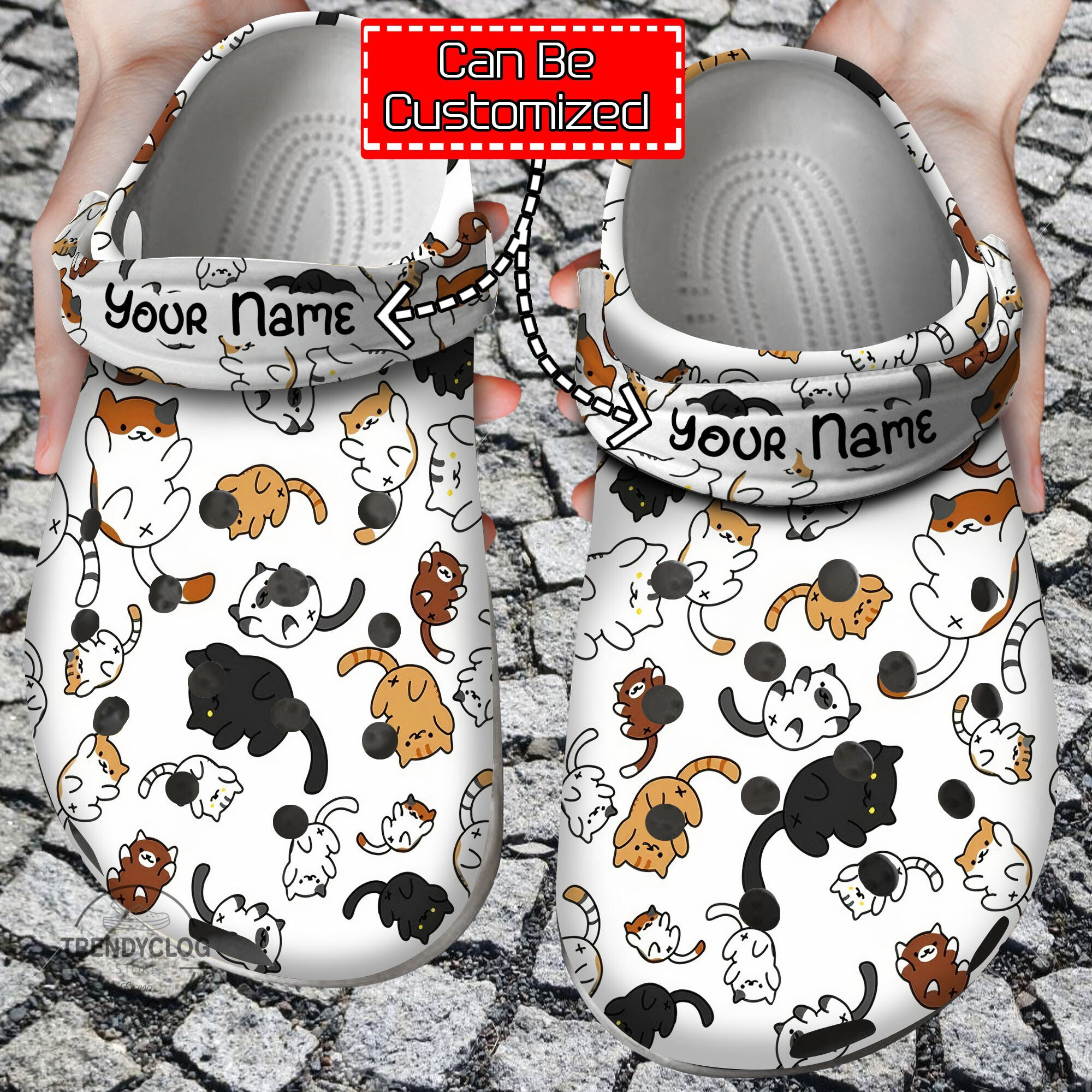 Animal Crocs Personalized Cat Pattern Gift For Lovers Comfortable Summer Clog Shoes