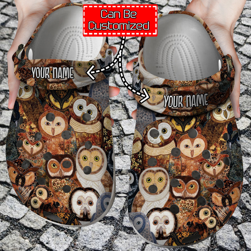 Animal Crocs - Personalized Cute Owl Patterns Clog Shoes For Men And Women
