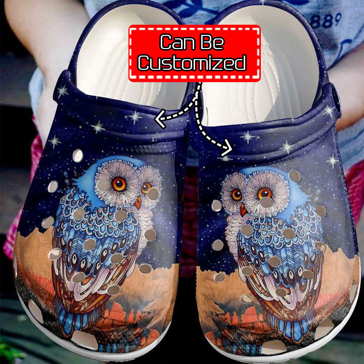 Animal Crocs - Personalized Owl Night Clogs Shoes For Men And Women