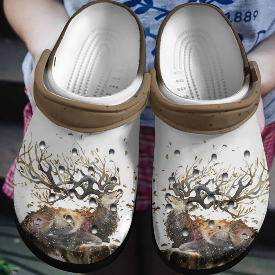 Animal Deer Fall Shoes - Autumn Forest Crocs Clog Gift For Male Female