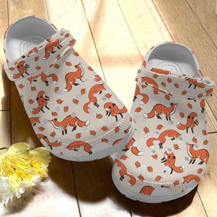 Animal Fox Crocs Classic Clogs Shoes