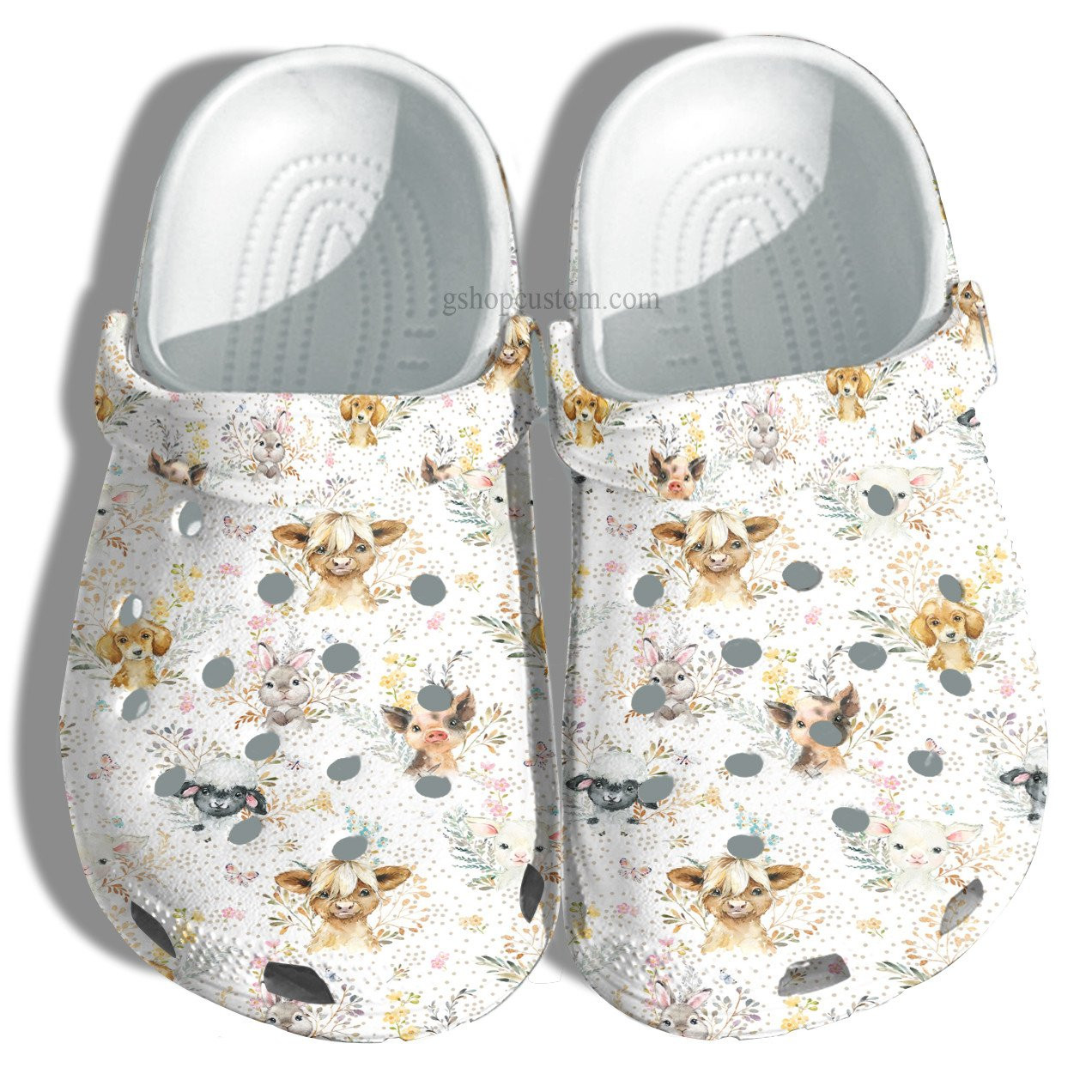 Animal Love Cow Bunny Dog Croc Shoes Gift Daughter Birthday- Kind Girl Love Animal Crocs Shoes For Women