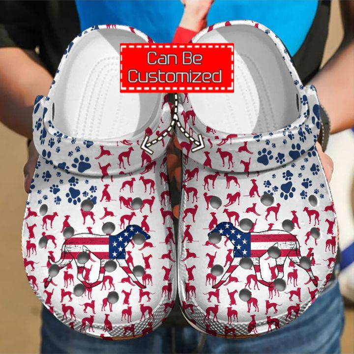 Animal Print Crocs - Doberman American Flag Clog Shoes For Men And Women
