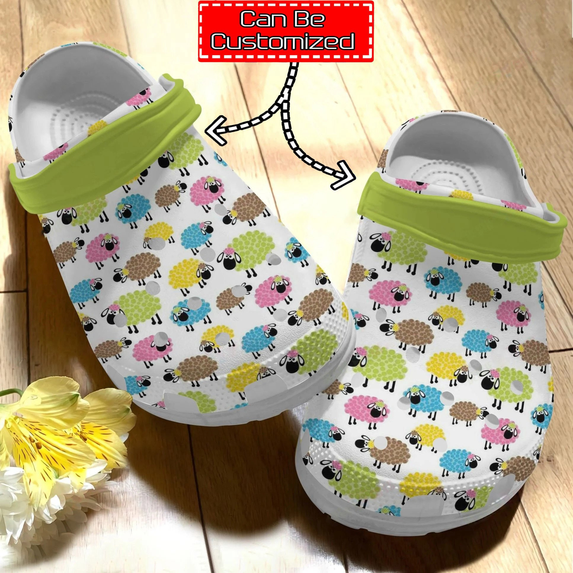 Animal Print Crocs Personalized Farmer Lovely Sheeps Pattern Clog Shoes