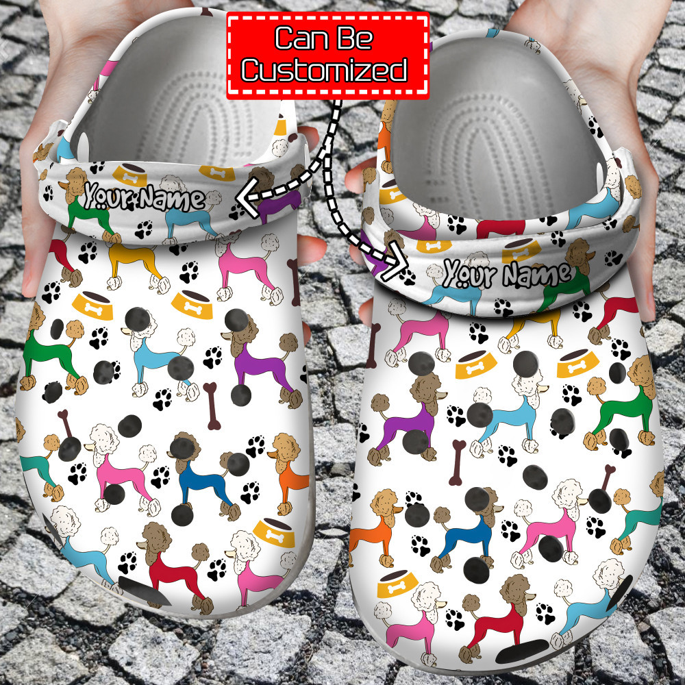 Animal Print Crocs - Poodle Pattern Clog Shoes For Men And Women