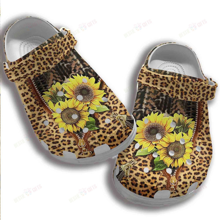 Animal Skin Cheetah Sunflower Crocs Classic Clogs Shoes