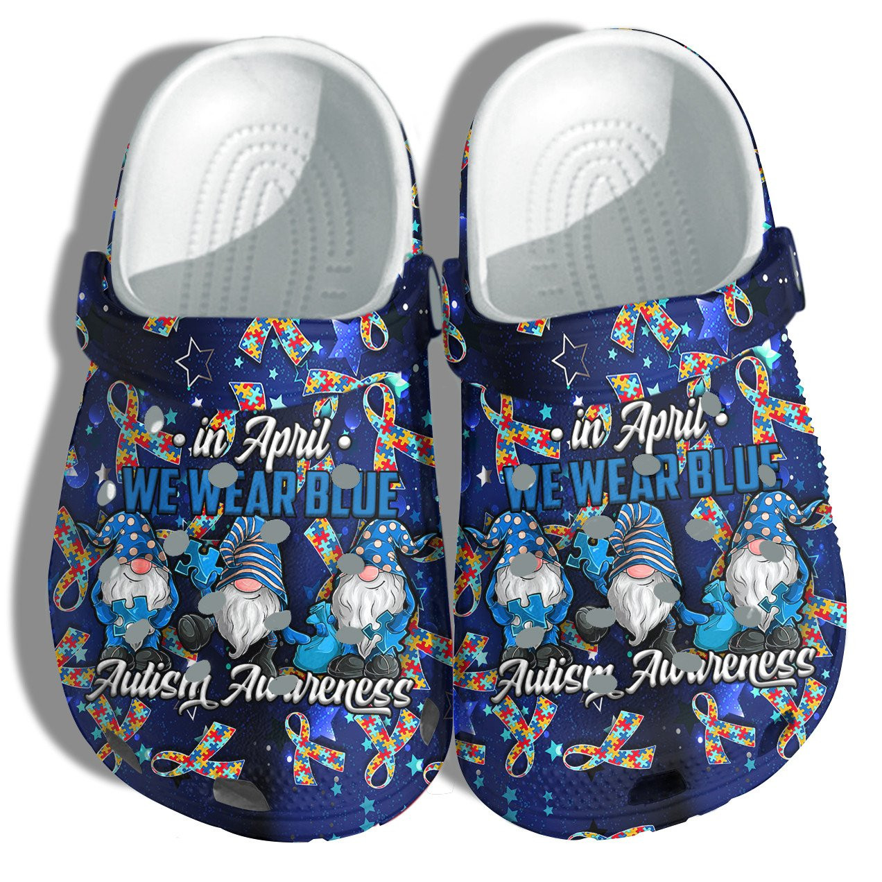 April Gnomes Autism Awareness Crocs Clogs Shoes Gifts For Birthday Christmas